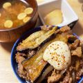 緑の人魚's cooksnap of when they made 豚肉と茄子の生姜焼き丼.