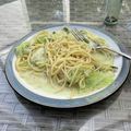 LIFEinUK's cooksnap of when they made わさび漬けで簡単クリームパスタ.