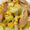 s06007's cooksnap of when they made ソーセージキャベツ卵ソテー.