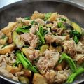 ｸﾏﾘｴ's cooksnap of when they made 空芯菜厚揚げポークオイスターソース炒め.