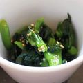 mariko0609's cooksnap of when they made つるむらさきのにんにく塩麹ナムル.