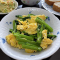 点転天's cooksnap of when they made つるむらさきとフワフワ卵のあっさり塩炒め.