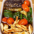 ミミごはん's cooksnap of when they made 簡単♪ササミと焼き野菜の酢&麺つゆ浸し.