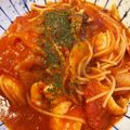 Melpippi's cooksnap of when they made ■いかとトマトのにんにくスパゲティー■.