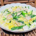料理男子部🍻's cooksnap of when they made ニラ卵エビ豆腐.