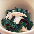 クックG1CG0C☆'s cooksnap of when they made つるむらさきと鶏むね肉のおひたし.