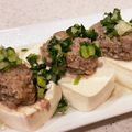 MizuhoBank's cooksnap of when they made 蒸し豆腐 香味団子のせ.