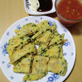 よちりん's cooksnap of when they made 【お好み焼きの粉】ネギちくわ焼き.