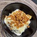 ★mii☆★'s cooksnap of when they made フライドオニオン乗せの冷奴。マヨ辛子で.
