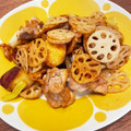 エル♀'s cooksnap of when they made さつま芋と蓮根と鶏肉の照り焼きバタぽん.