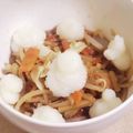 私市ビッキーズ津門巳's cooksnap of when they made もやしキャベツ牛蒡人参餃子タレおろし和え.