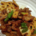 すみれおばさん's cooksnap of when they made 牛肉とれんこんの甘辛Ｗソース炒め.