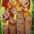 ドットコム師匠's cooksnap of when they made 簡単ハロウィン魔女？ゾンビの指？お弁当！.