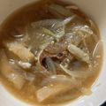 garden34's cooksnap of when they made 家事ヤロウ「サバ缶あら汁」.