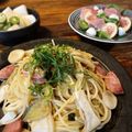 かける★。's cooksnap of when they made 松茸のお吸い物ｄｅ簡単キノコパスタ.