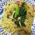saとko's cooksnap of when they made 高菜とカリカリベーコンのスパゲティ.