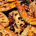 ちびとちびちびのママ's cooksnap of when they made かぼちゃとレンコンの照り焼き.