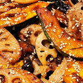 ちびとちびちびのママ's cooksnap of when they made かぼちゃとレンコンの照り焼き.