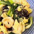 トラクックー's cooksnap of when they made チンゲンサイと海老の卵炒め.