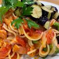 クックT3GEU4☆'s cooksnap of when they made 揚げナスとベーコンのトマトソース♪パスタ.