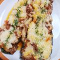 ちーゆづアーちゃん☆'s cooksnap of when they made なすのボート☆肉詰めチーズ焼き.