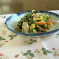 yesmama's cooksnap of when they made つるむらさきのふんわりマヨ卵炒め☆.
