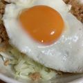 手抜きクック's cooksnap of when they made キャベツと鶏そぼろの月見のせ丼☆.