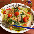 ＊＊もっさん＊＊'s cooksnap of when they made 混ぜるだけ簡単！トマトと小松菜のパスタ.