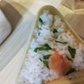 あゆたっくん's cooksnap of when they made 大葉と明太子としらすのおにぎり.
