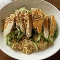お塩と砂糖's cooksnap of when they made レンジで！よだれ鶏風の旨辛汁なし麺.