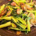 HeartyTime's cooksnap of when they made 牡蠣・ほうれん草・ベーコンのソテー.