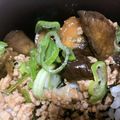 クックZJ5KKG☆'s cooksnap of when they made 鶏ひき肉となすの甘辛☆温たま丼.