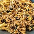 クックNCQCLZ☆'s cooksnap of when they made 余った餃子のタネで！甘辛パスタ.