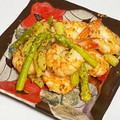 ★ころんたん★'s cooksnap of when they made ◇アスパラと海老の粒マスタード炒め◇.