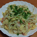 55才のおじさん's cooksnap of when they made 節約☆簡単一品！カニカマと卵のもやし炒め.