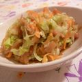 rie-tin's cooksnap of when they made なめ茸のキャベツと人参の和え物.