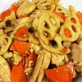 ★ゴンぎつね★'s cooksnap of when they made 鶏肉でこくうま❢蓮根のきんぴら.