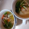 楽食いちばん's cooksnap of when they made ♪レタスとベーコンの胡麻スープ♪中華風♪.