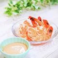Satoco❋'s cooksnap of when they made 簡単#茹で海老をわさびオーロラソースで.