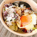 komugiko4's cooksnap of when they made Ｗチーズご飯で目玉焼き〜このまま朝食！.