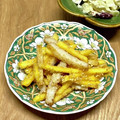 にきけん's cooksnap of when they made 柿とさつま揚げのごま味噌和え.
