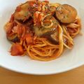 お手軽キッチン♪'s cooksnap of when they made 美味すぎる！なすとベーコンのトマトパスタ.