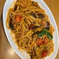 maezuchu's cooksnap of when they made ナスとトマトのスパゲティ.