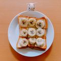 カラピ's cooksnap of when they made ひとくちバナナトースト.