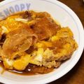 ma2kaboch's cooksnap of when they made 麺つゆ de 簡単 家族のかつ煮 かつ丼.