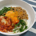 ☆のん☆☆'s cooksnap of when they made 栄養満点！納豆 卵 キムチの冷やしうどん.