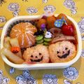 hime's cooksnap of when they made 幼稚園年少ハロウィンかぼちゃ三兄弟お弁当.