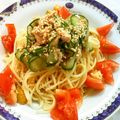ほのりほ's cooksnap of when they made きゅうりとツナの冷製パスタ☆.
