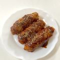 クックP8KGHH☆'s cooksnap of when they made チーズ入りちくわの大葉肉巻き.