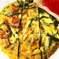 チビクウ's cooksnap of when they made 米粉でモチモチ♡ニラチーズチヂミ.